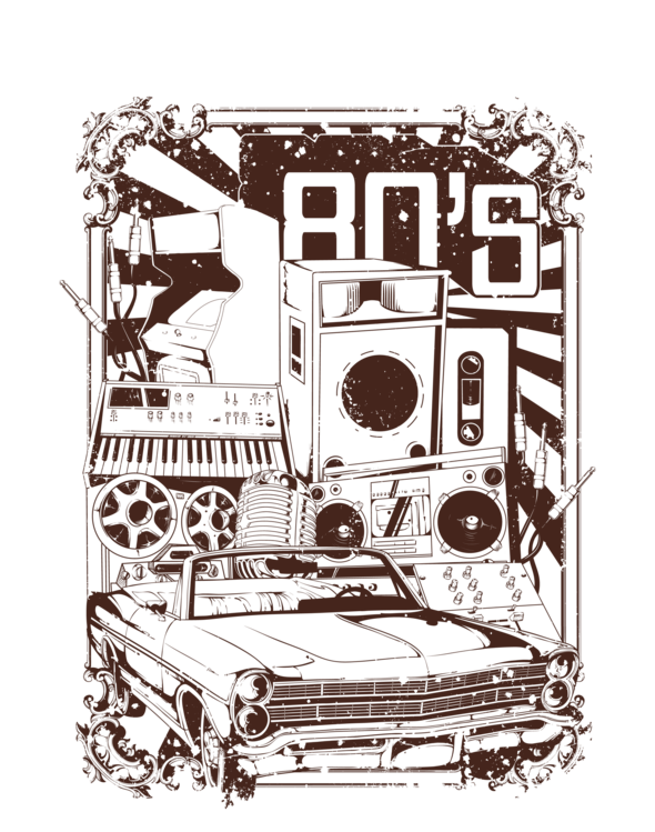 T-shirt Retro Car with Boombox