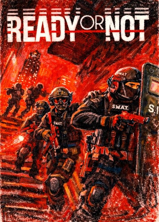 Poster Crayon Pastel Military Game Art