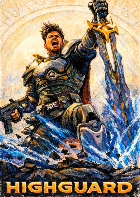 Poster Game Character in Crayon Style Art