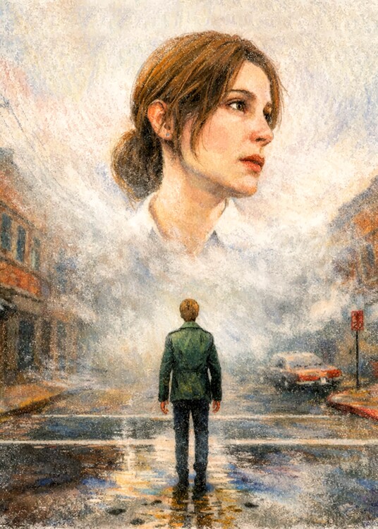 Poster Crayon Style Silent Hill Game Popular Poster