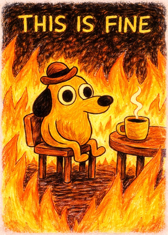 Poster Funny Dog Meme Crayon Style