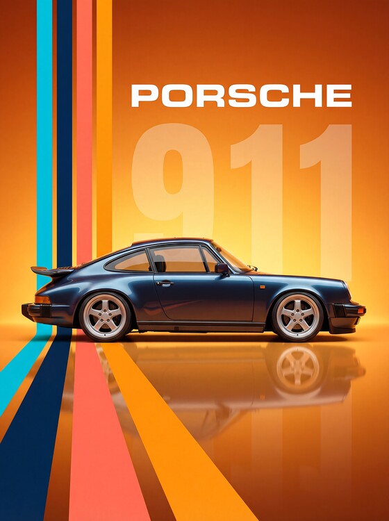 Poster Classic Porsche 911 - Retro Vibes