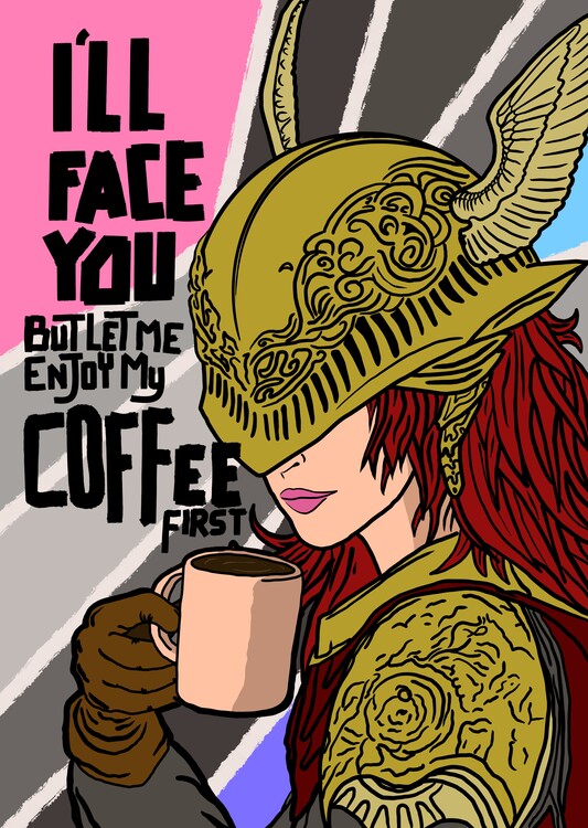 Canvastavla Malenia coffee connoisseur
