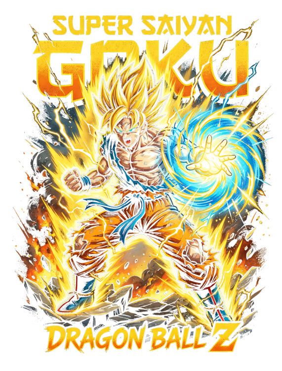 T-shirt Super Saiyan Goku - Dragon Ball Z Lightning Power Action Art