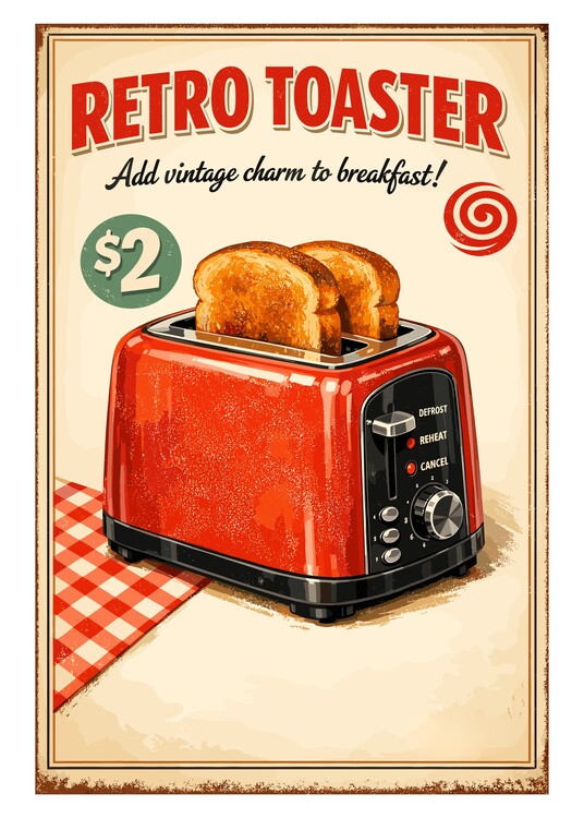 Poster Retro Toaster Add Vintage Charm to Beakfast