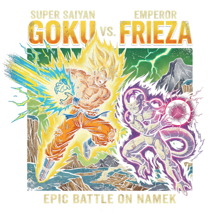 T-shirt Super Saiyan Goku vs. Emperor Frieza - Epic Battle on Namek