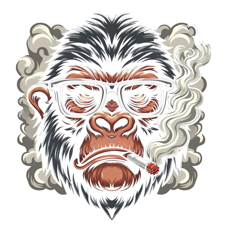 T-shirt Smoking Ape with Glasses