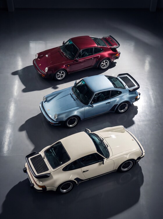 Poster Porsche 911 Turbo Trio Poster - Classic 930 Whale Tail
