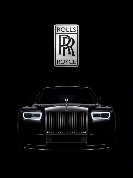 Poster Rolls-Royce Luxury Car Poster - Black Minimalist Print