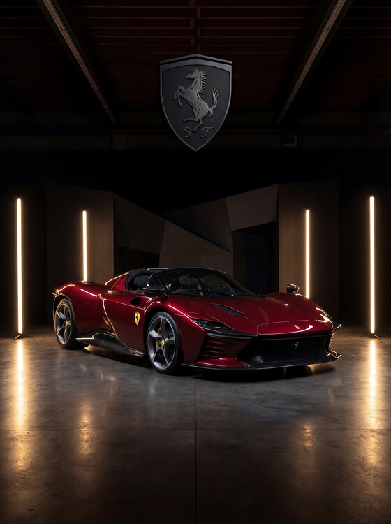 Canvas Print Ferrari SF90 Stradale Poster - Red Supercar