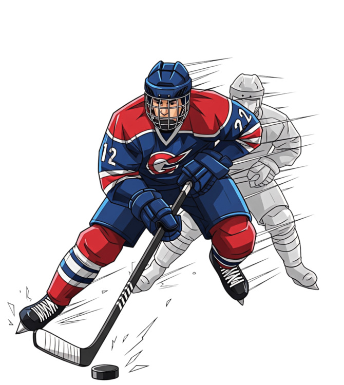 T-shirt Ice Hockey Player in Action