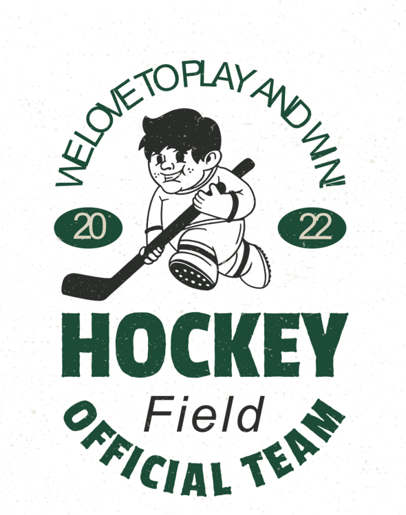 T-shirt Vintage Hockey Field Design