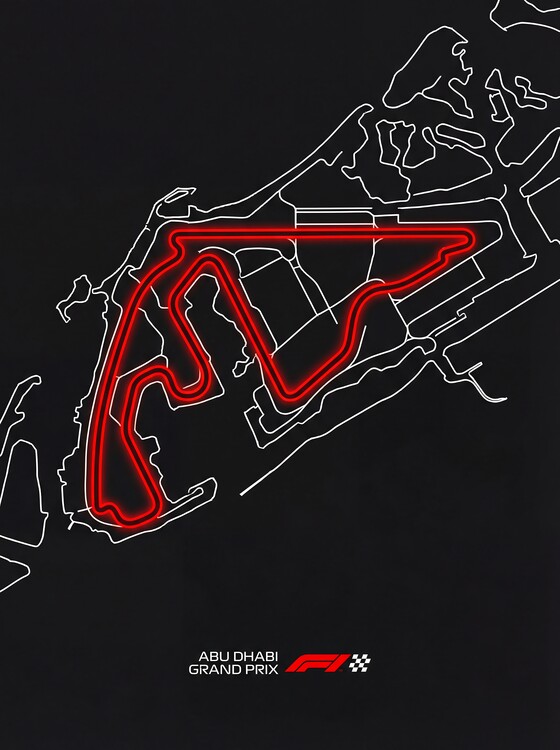 Obraz na płótnie Abu Dhabi Grand Prix F1 Poster - Yas Marina Circuit Track