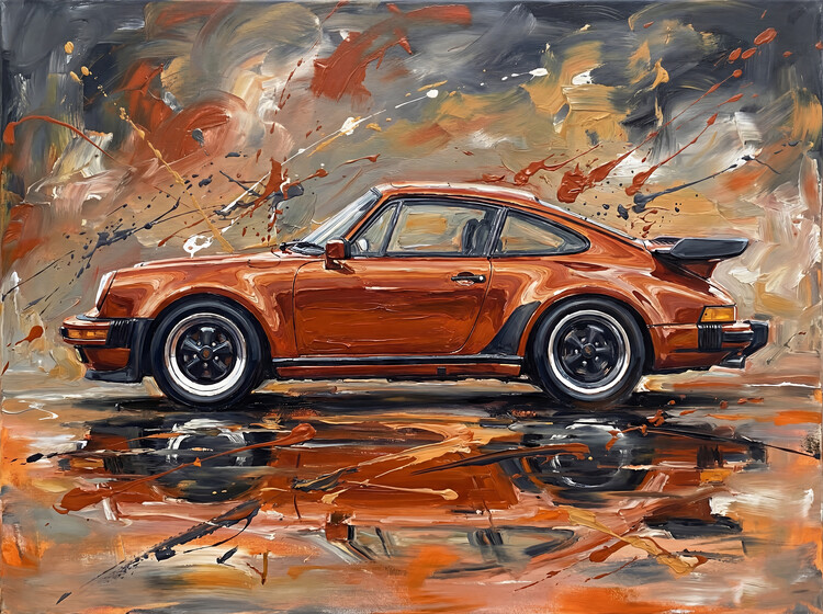 Plakat Porsche 911 Turbo Abstract Expressionist Art