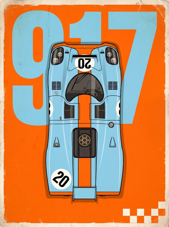 Plakat Porsche 917 Racing Car Vector Art