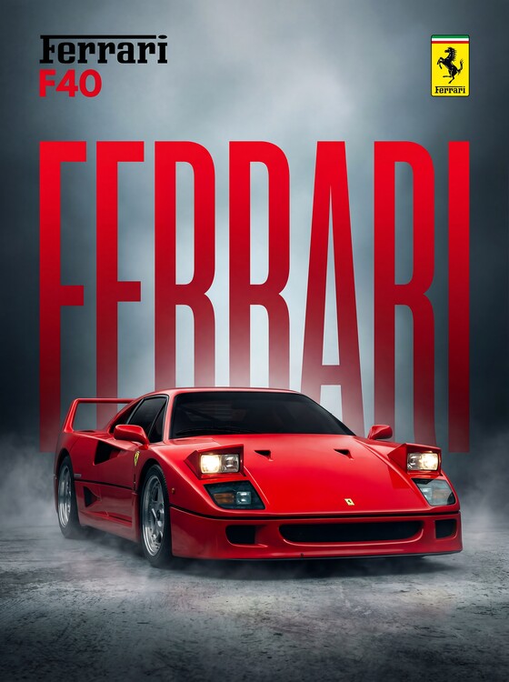 Juliste Ferrari F40: Raw Power Redefined