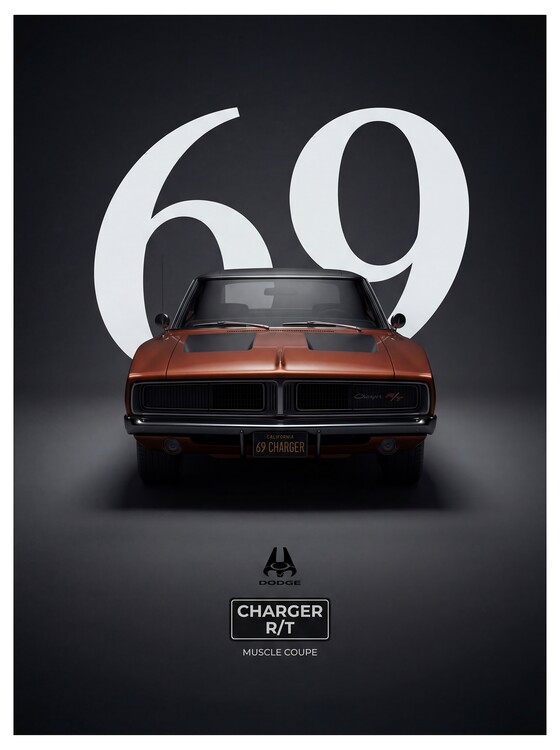 Poster Dodge Charger R/T - Born in '69