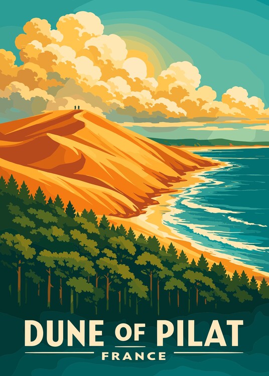 Poster Vintage Travel Dune of Pilat France