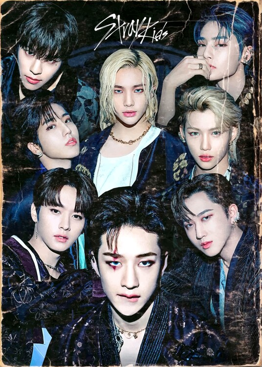 Plakat Vintage-Style Korean Boy Band Portrait