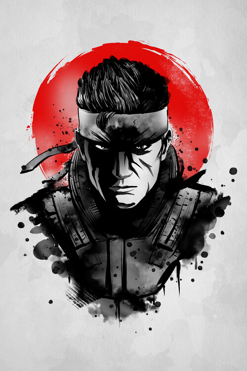 Tablou pe pânză Red sun soldier