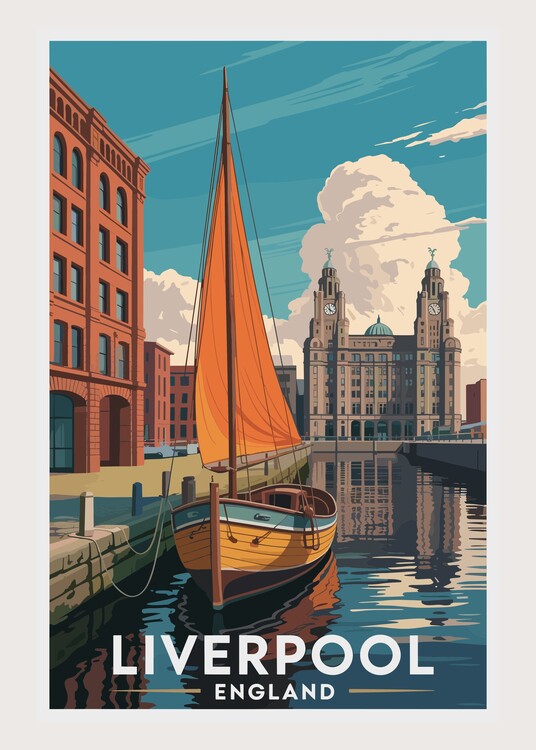 Poster Travel Liverpool England Landscape