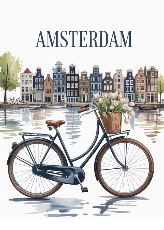Poster Vintage Travel Amsterdam