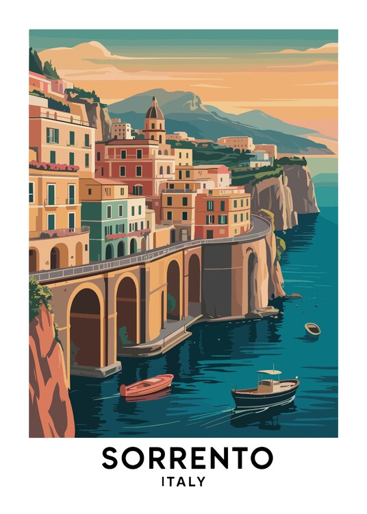 Poster Travel Sorrento Italy Landscape