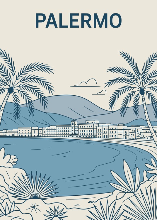 Poster Travel Palermo Italy Landscape