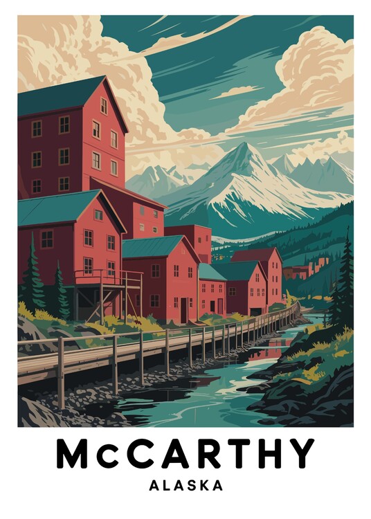 Плакат Mc Carthy Alaska Travel Landscape