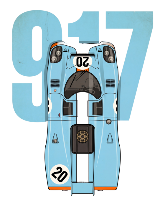 T-Shirt Porsche 917 Racing Car Vector Art