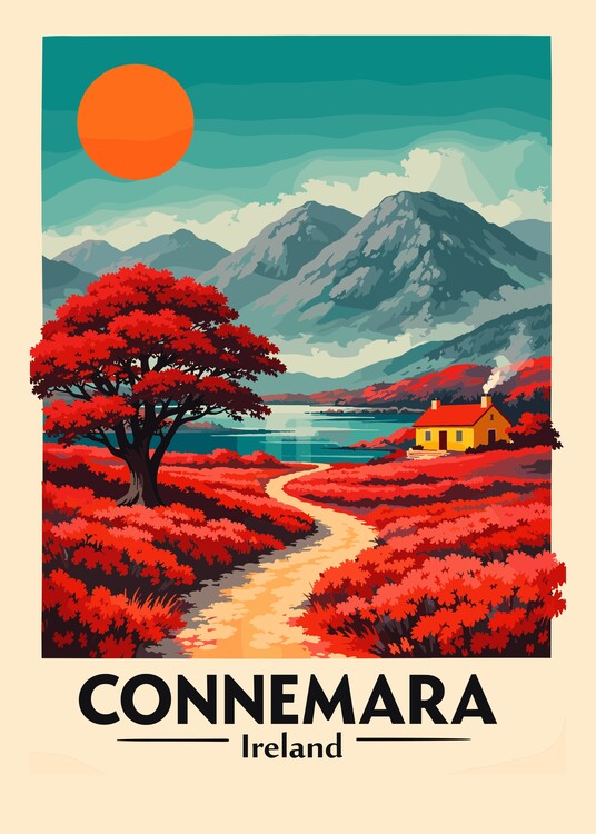 Плакат Vintage Travel Connemara Ireland