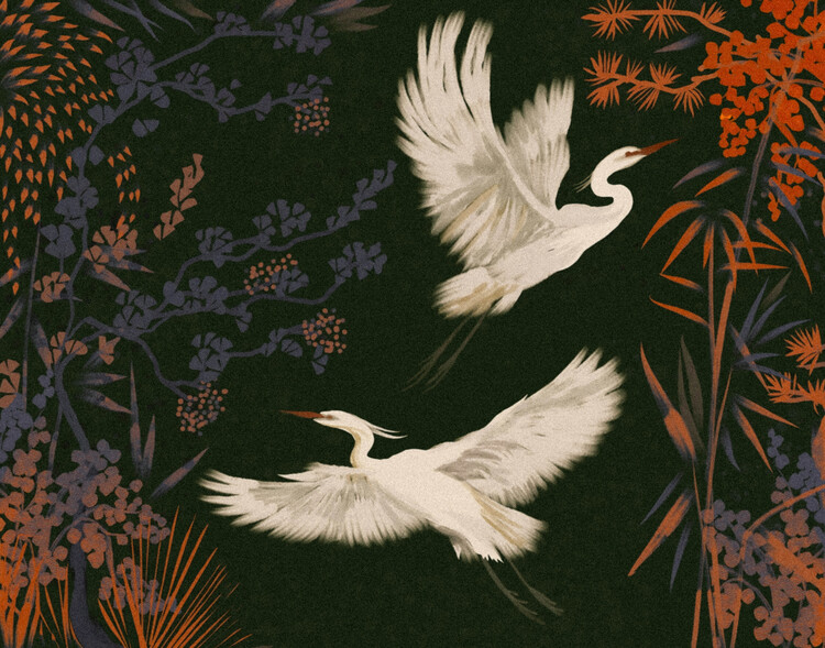 Levně Plakát, Obraz - Elegant Egrets Flight, Josie George, 40 × 30 cm