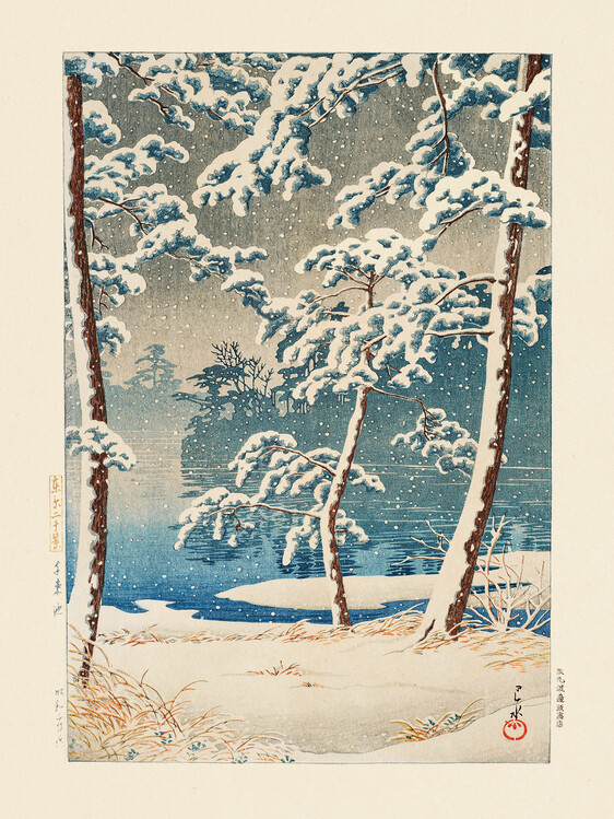 Levně Plakát, Obraz - Senzokuike (senzoku Pond) (1928), Kawase Hasui, 30 × 40 cm