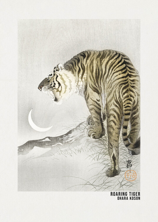Levně Plakát, Obraz - Roaring Tiger Art Poster, Ohara Koson, 30 × 40 cm