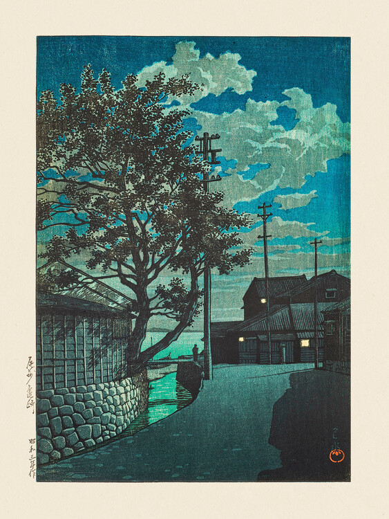 Levně Plakát, Obraz - Kamezaki Bishu 1928, Kawase Hasui, 30 × 40 cm