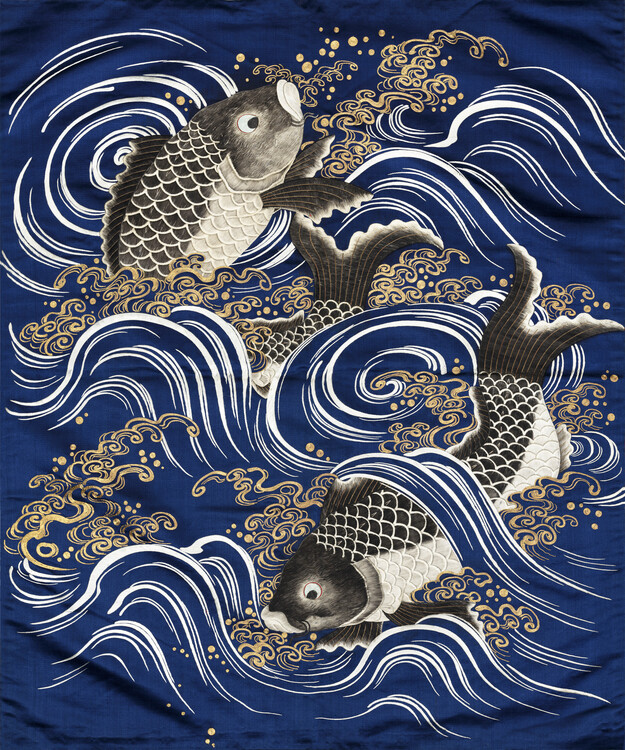Plakát Carp In Waves During Meij Period