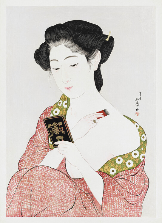 Póster Japanese Woman Applying Powder (1918)