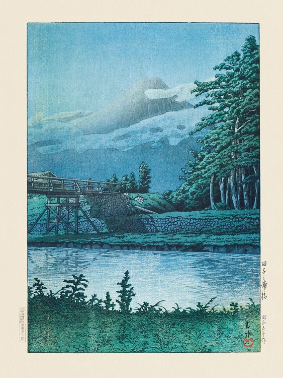 Levně Plakát, Obraz - Tago No Ura Hashi (tagonoura Bridge) (1930), Kawase Hasui, 30 × 40 cm