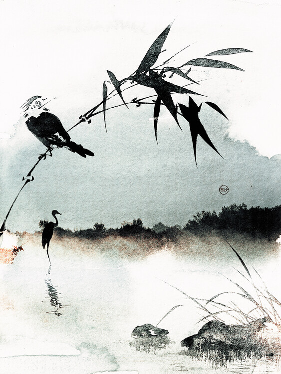 Levně Plakát, Obraz - Misty Bamboo Morning, Treechild, 30 × 40 cm