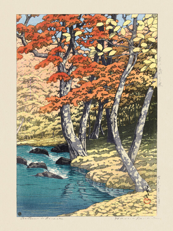 Levně Plakát, Obraz - Herfst In Oirase (1933), Kawase Hasui, 30 × 40 cm