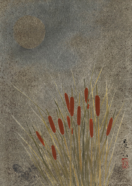 Póster Japanese Grass Field At Night (1807-1891) Full
