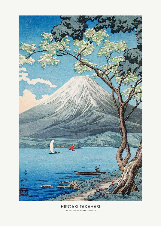 Levně Plakát, Obraz - Mount Fuji From Lake Yamanaka, Utagawa Hiroshige, 30 × 40 cm