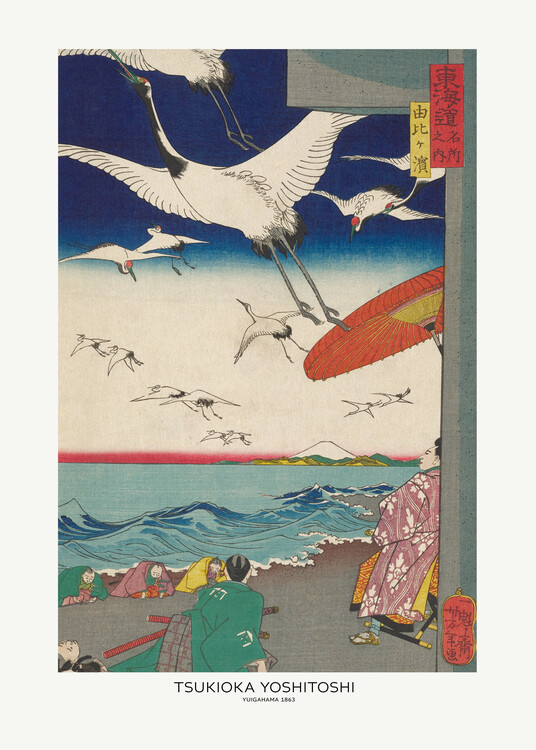 Levně Plakát, Obraz - Yuigahama (1863), Tsukioka Yoshitoshi, 30 × 40 cm