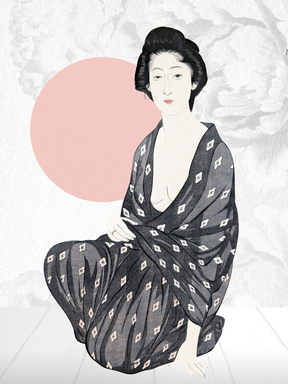 Levně Plakát, Obraz - Elegant Japanese Kimono, Marja van den Hurk, 30 × 40 cm