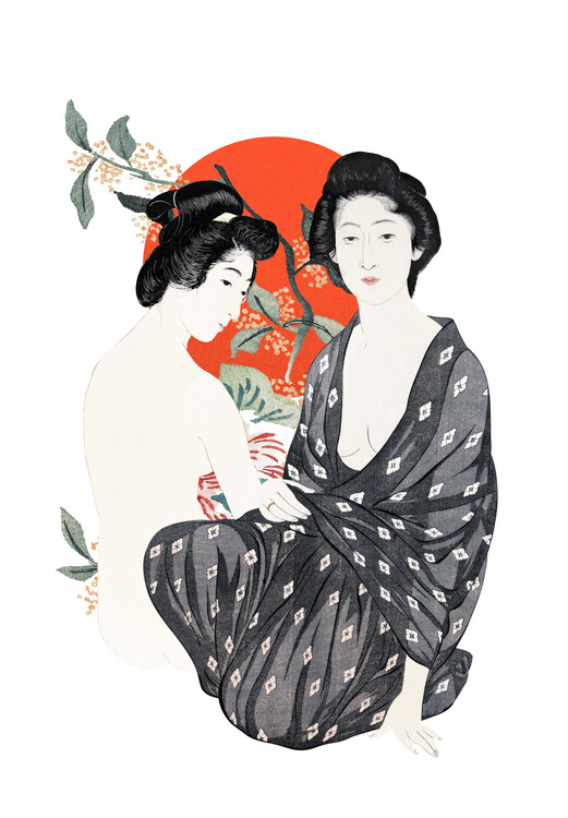 Levně Plakát, Obraz - Two Japanese Beauties, Marja van den Hurk, 26.7 × 40 cm