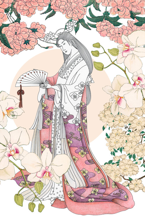 Levně Plakát, Obraz - Serene Japanese Woman, Marja van den Hurk, 26.7 × 40 cm