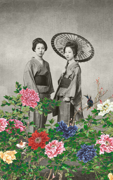 Levně Plakát, Obraz - Vintage Japanese Peonies, Marja van den Hurk, 26.7 × 40 cm