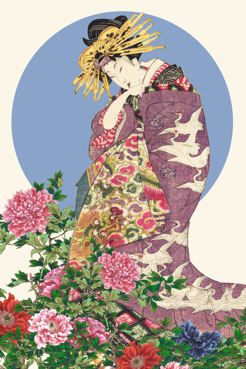Levně Plakát, Obraz - Elegant Japanese Geisha, Marja van den Hurk, 26.7 × 40 cm