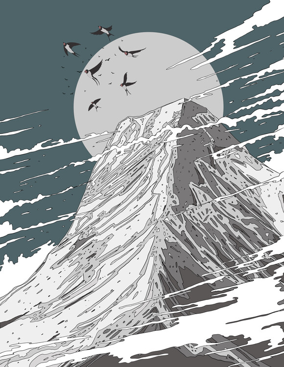 Levně Plakát, Obraz - Moonlit Mountain Flight, Nicholas, 30 × 40 cm