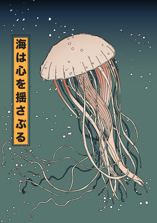 Levně Plakát, Obraz - Serene Japanese Jellyfish, Nicholas, 30 × 40 cm